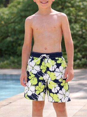GAP Boys Swim Trunks Size M (8) Neon Hibiscus Colorful